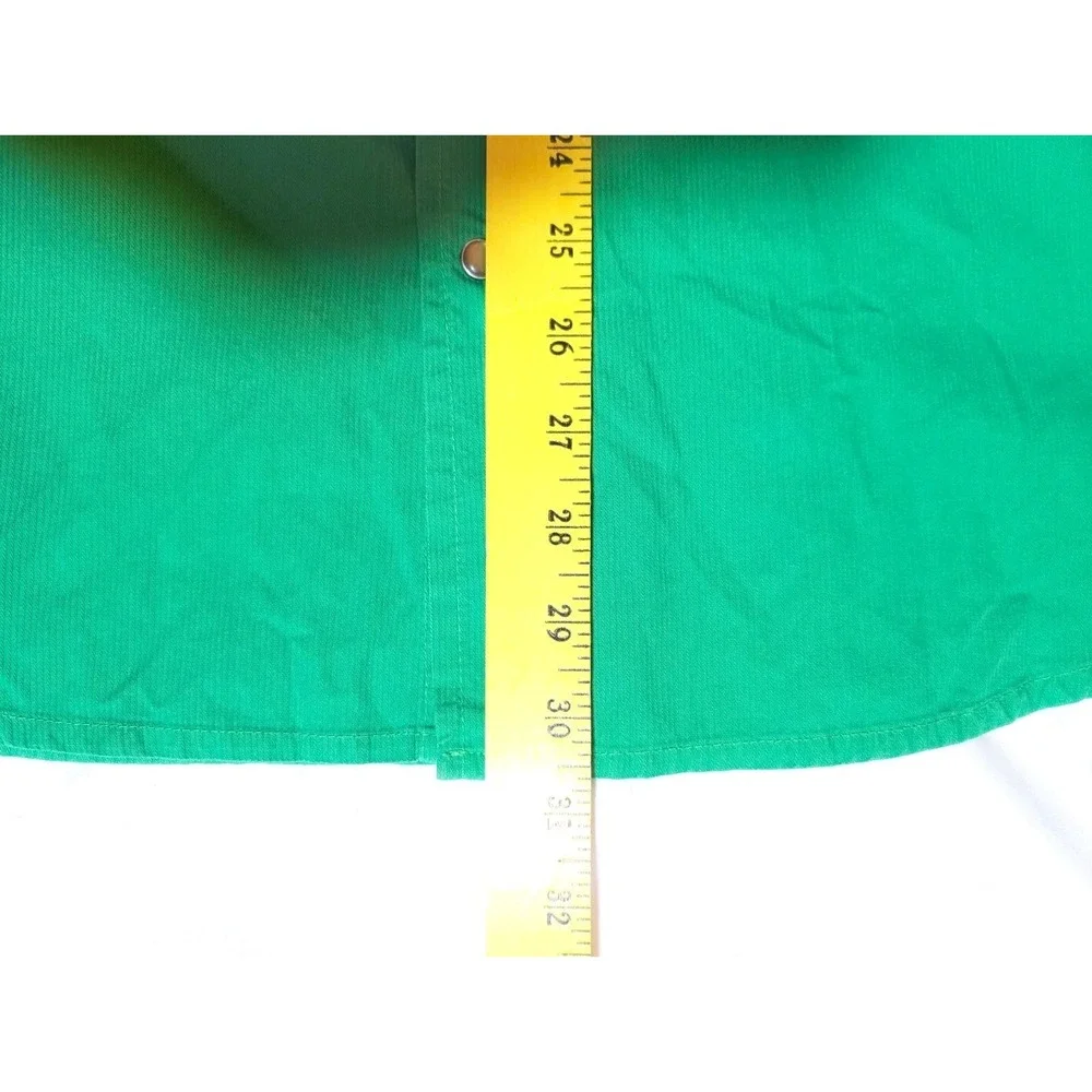 True Religion Mens Shirt Green Short Sleeve Western Pearl Snap  Sz XL Textured